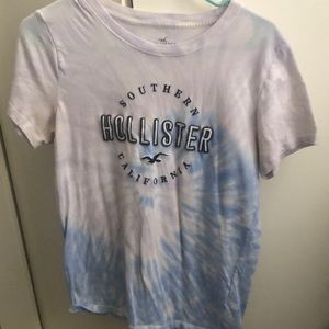 Purple and blue tie dye hollister t-shirt